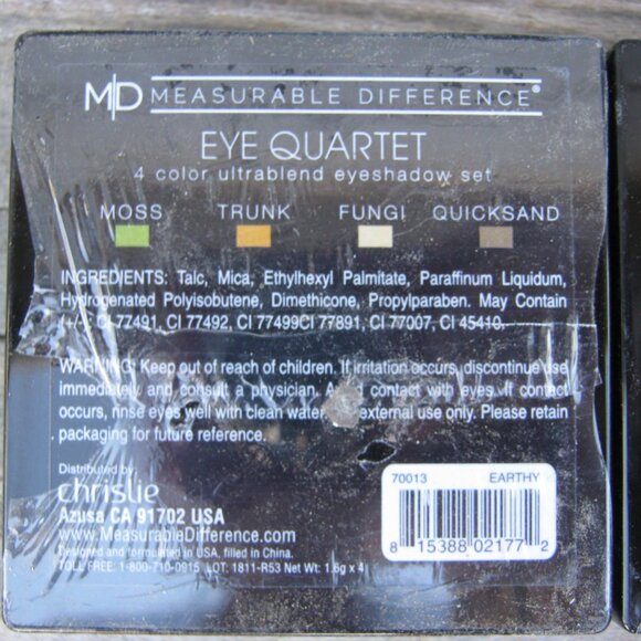 Lot of 2 Measurable Difference Eye Shadow Quartet Quad Green Orange Tan Neutral - Picture 3 of 3